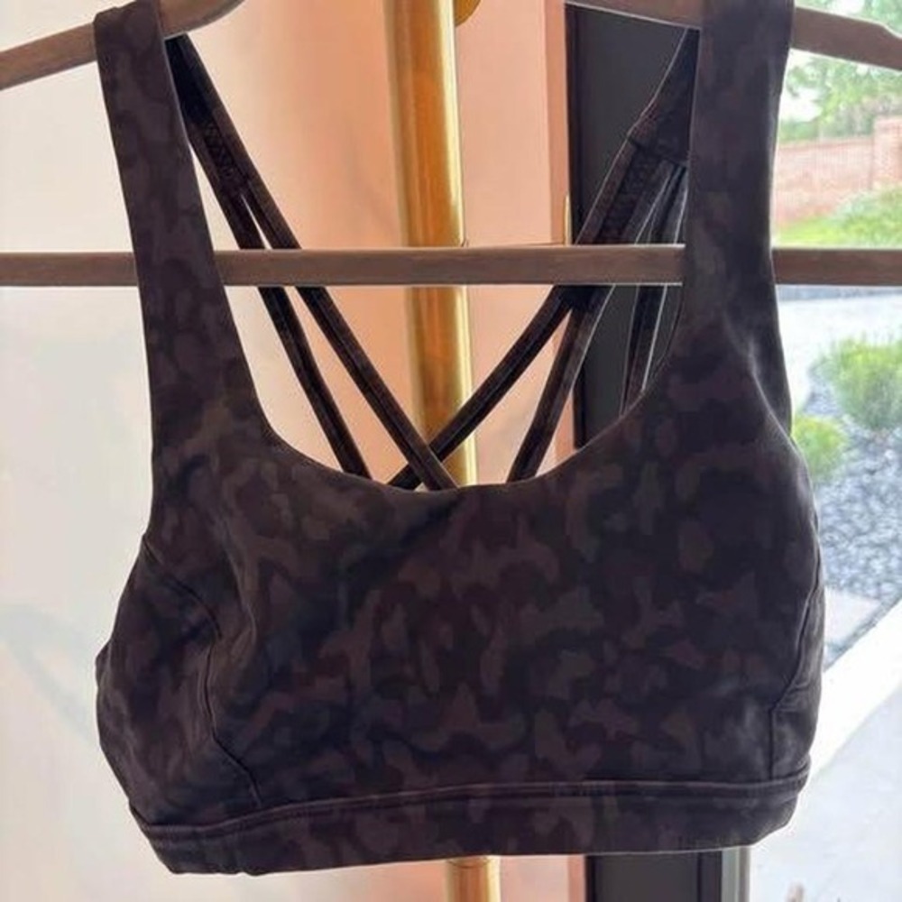 Lululemon size 4 black/gray leopard sports bra- padding optional‎ $30